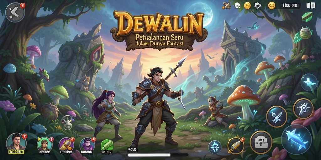Gambaran gameplay seru di dunia fantasi DEWALIN.