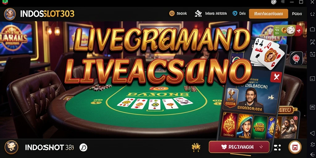 Tampilan gameplay Live Casino yang mendebarkan dengan dealer langsung.