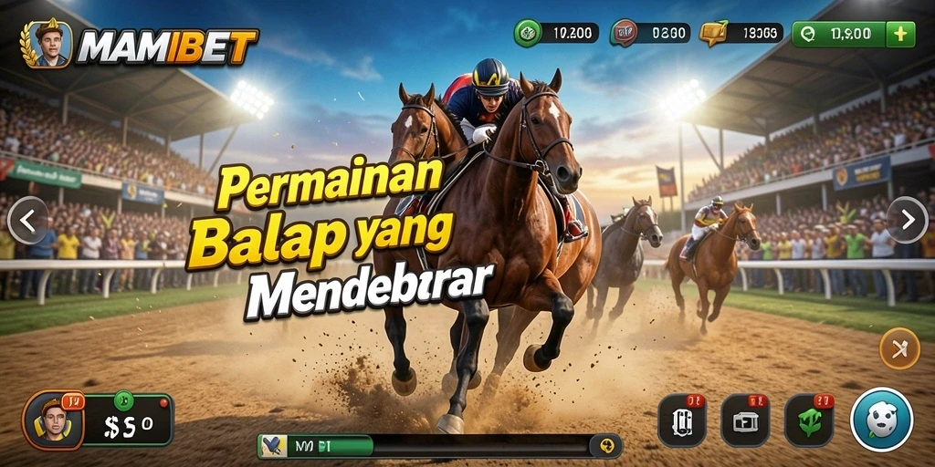 Tampilan gameplay balap mobil menegangkan di MAMIBET.