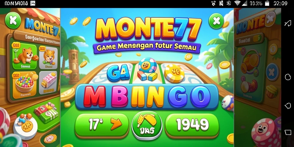 Tampilan gameplay seru dan interaktif dalam MONTE77.