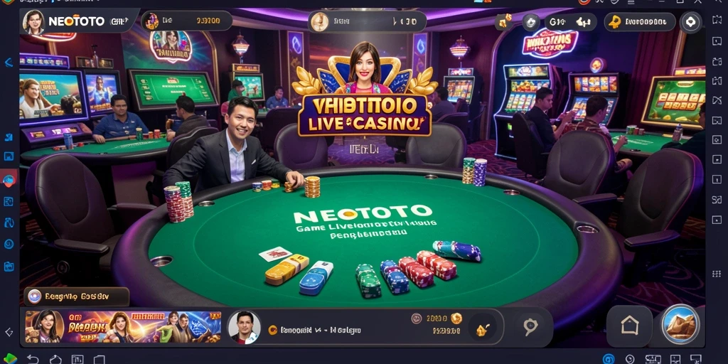 Tampilan gameplay langsung NEOTOTO dengan dealer profesional.