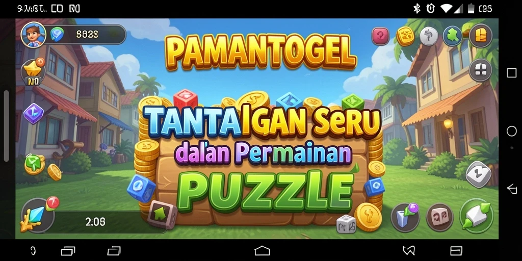 Tampilan gameplay PAMANTOGEL dengan berbagai tantangan puzzle.