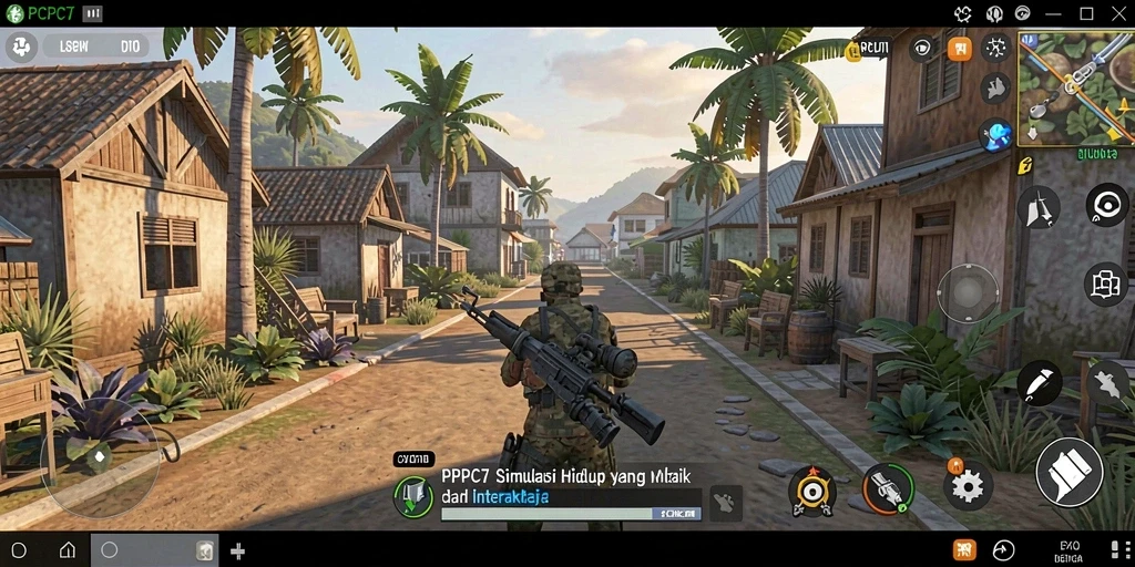 Tampilan gameplay interaktif PCPC7 yang memukau dan penuh warna.