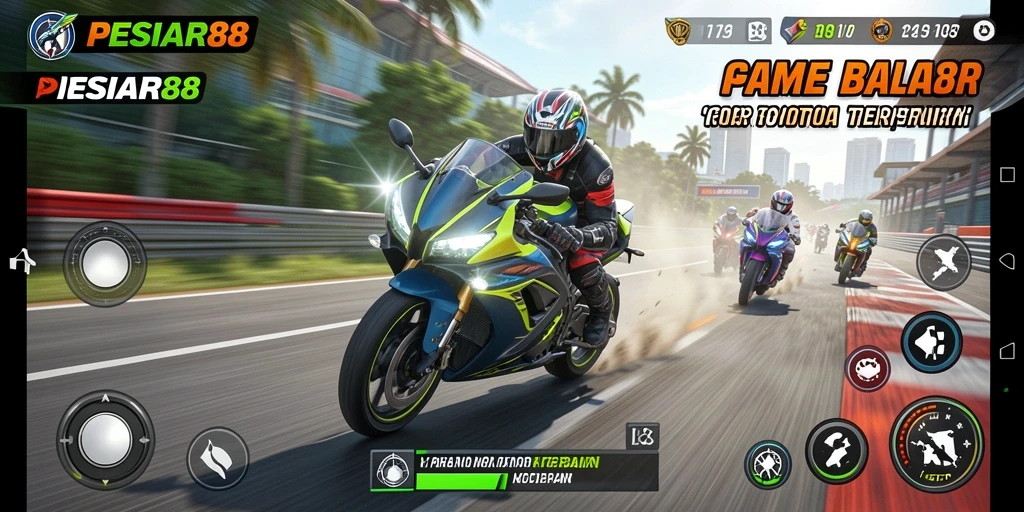 Gameplay PESIAR88 yang seru dalam balapan motor menunggu untuk kamu coba.