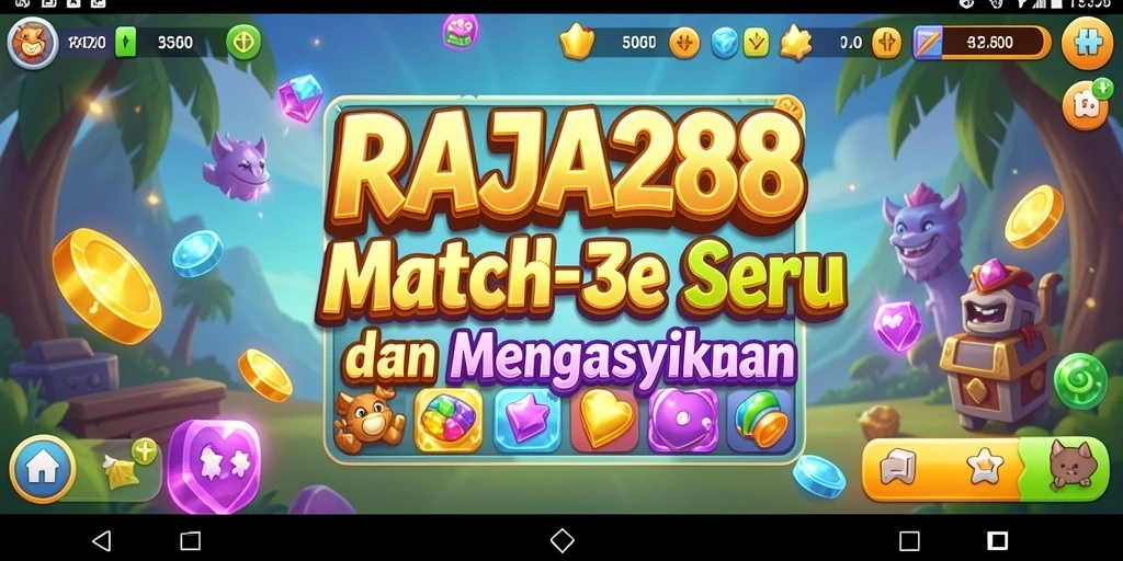 Tampilkan gameplay seru RAJA288 dengan tantangan Match-3.