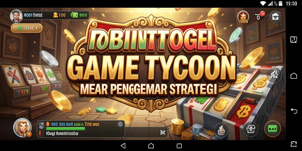 Gameplay Tycoon seru dalam ROBINTOGEL dengan manajemen sumber daya yang mendalam.