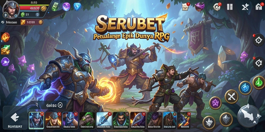 Tampilan epik gameplay SERUBET dengan pertarungan seru.