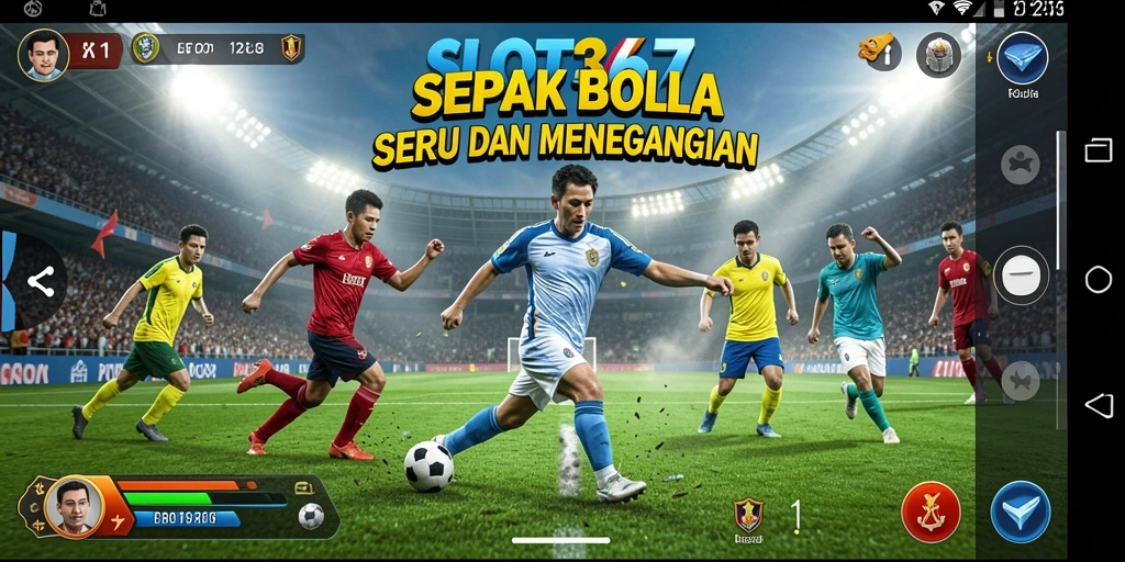 Screenshot gameplay SLOT367 menampilkan pertandingan sepak bola yang mendebarkan.