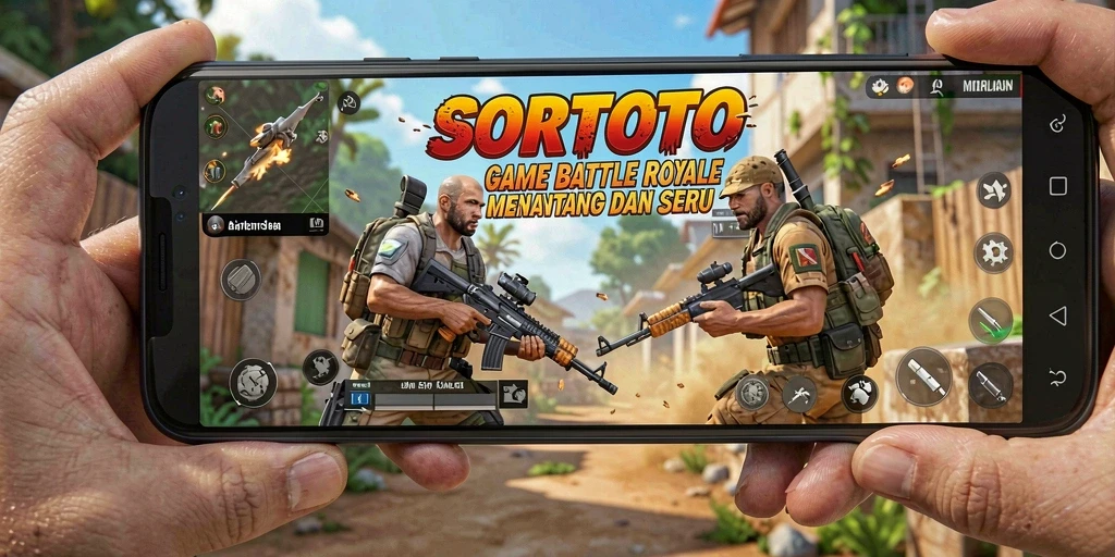 Tangkapan layar SORTOTO menunjukkan aksi pertarungan Battle Royale yang mendebarkan.