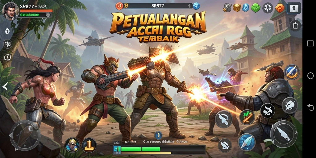 Tampilan gameplay ARPG SR877 yang mendebarkan dan penuh aksi.