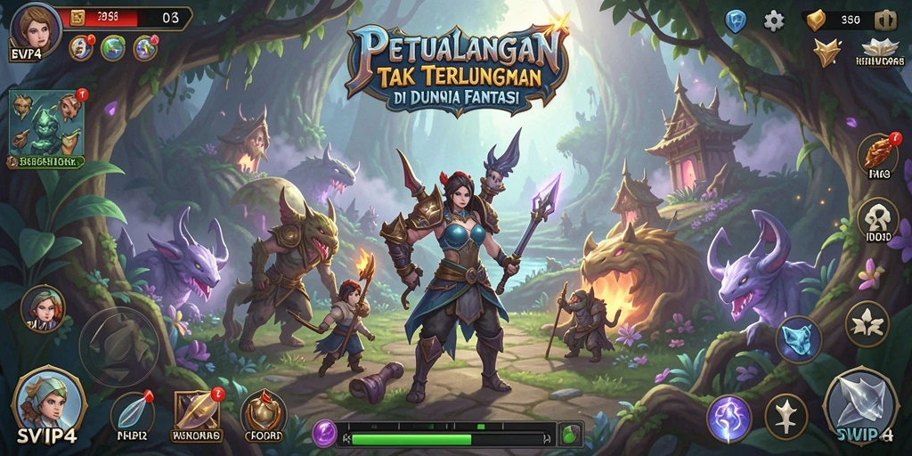 Screenshot menampilkan gameplay SVIP4 di dunia petualangan yang menawan.